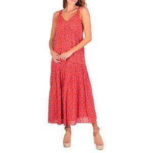 Joie limited edition Bondi cotton maxi dress sz XXL abstract Tiered natural fibe